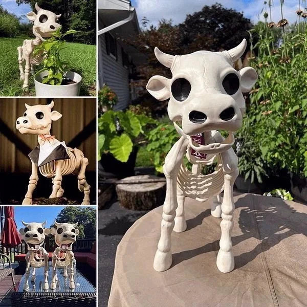 Raxiva-halloween skeleton cow horse decorative prop