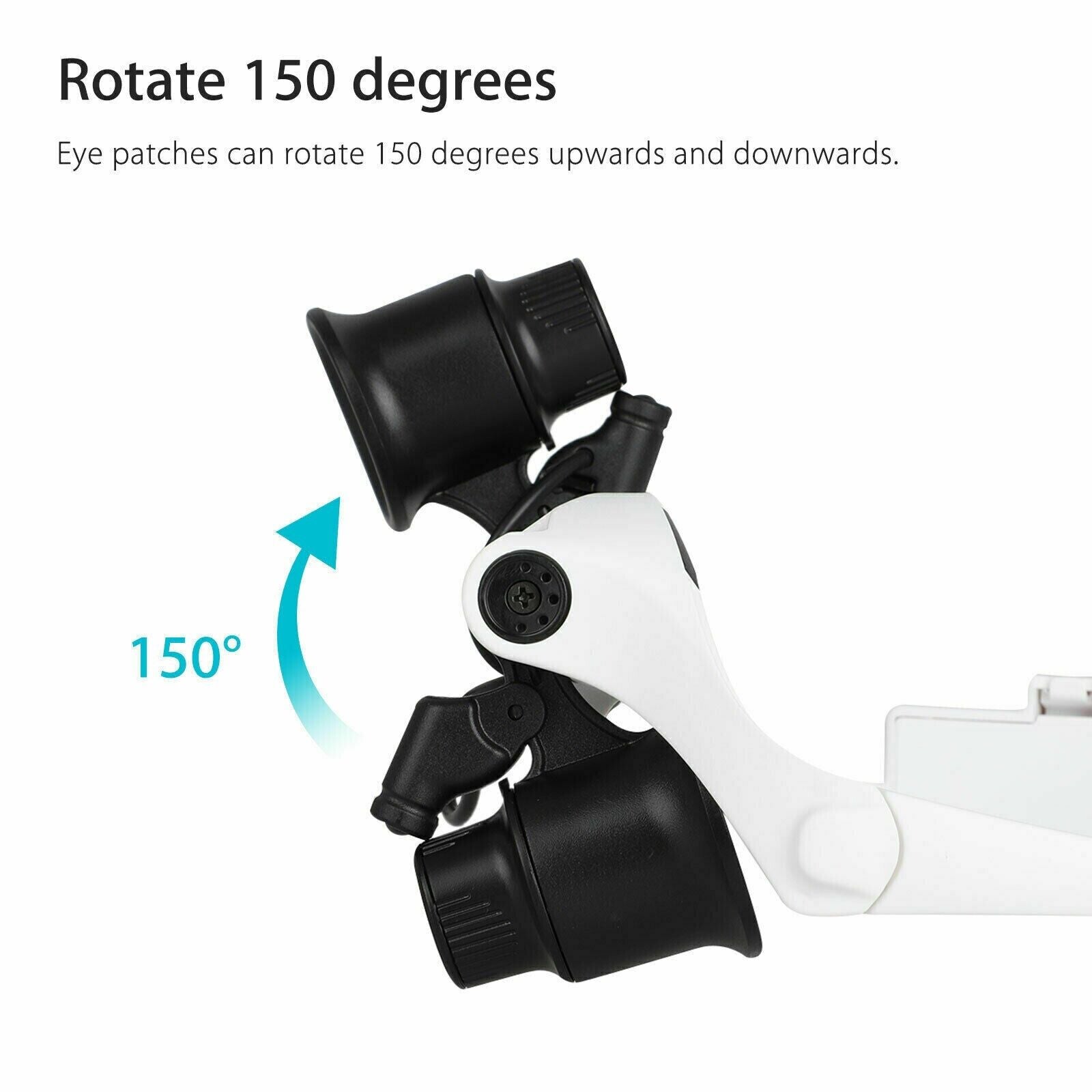 Raxiva-headband magnifier 8x lens led light jeweler glasses