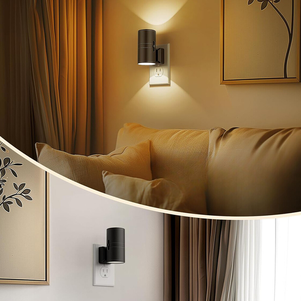 Raxiva-veilleuse prise murale avec detection luminosite reglable