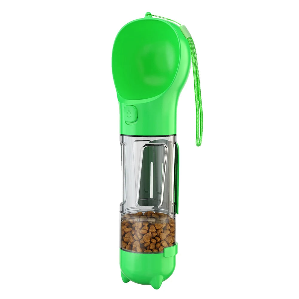 Raxiva-3 in 1 portable dog water bottle hydration snacks and clean up on the go