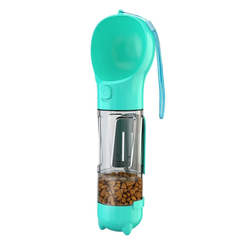 Raxiva-3 in 1 portable dog water bottle hydration snacks and clean up on the go