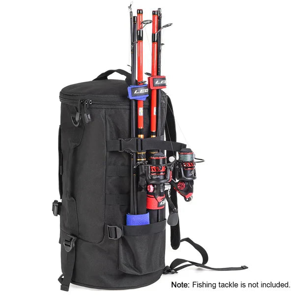 Raxiva-fishing tackle backpack organizer with rod holders