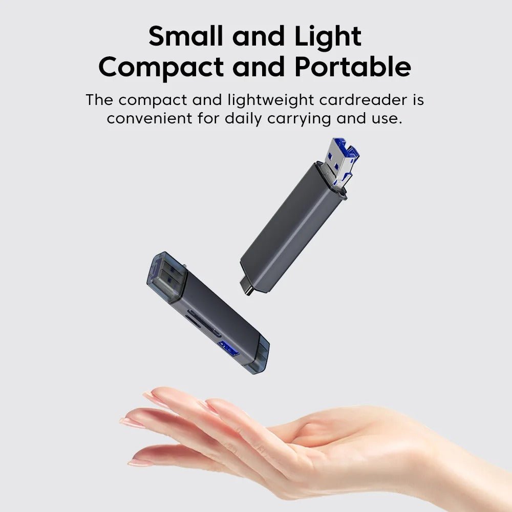 Raxiva-6 in 1 multifunction usb 3 0 card reader type c micro usb sd tf adapter