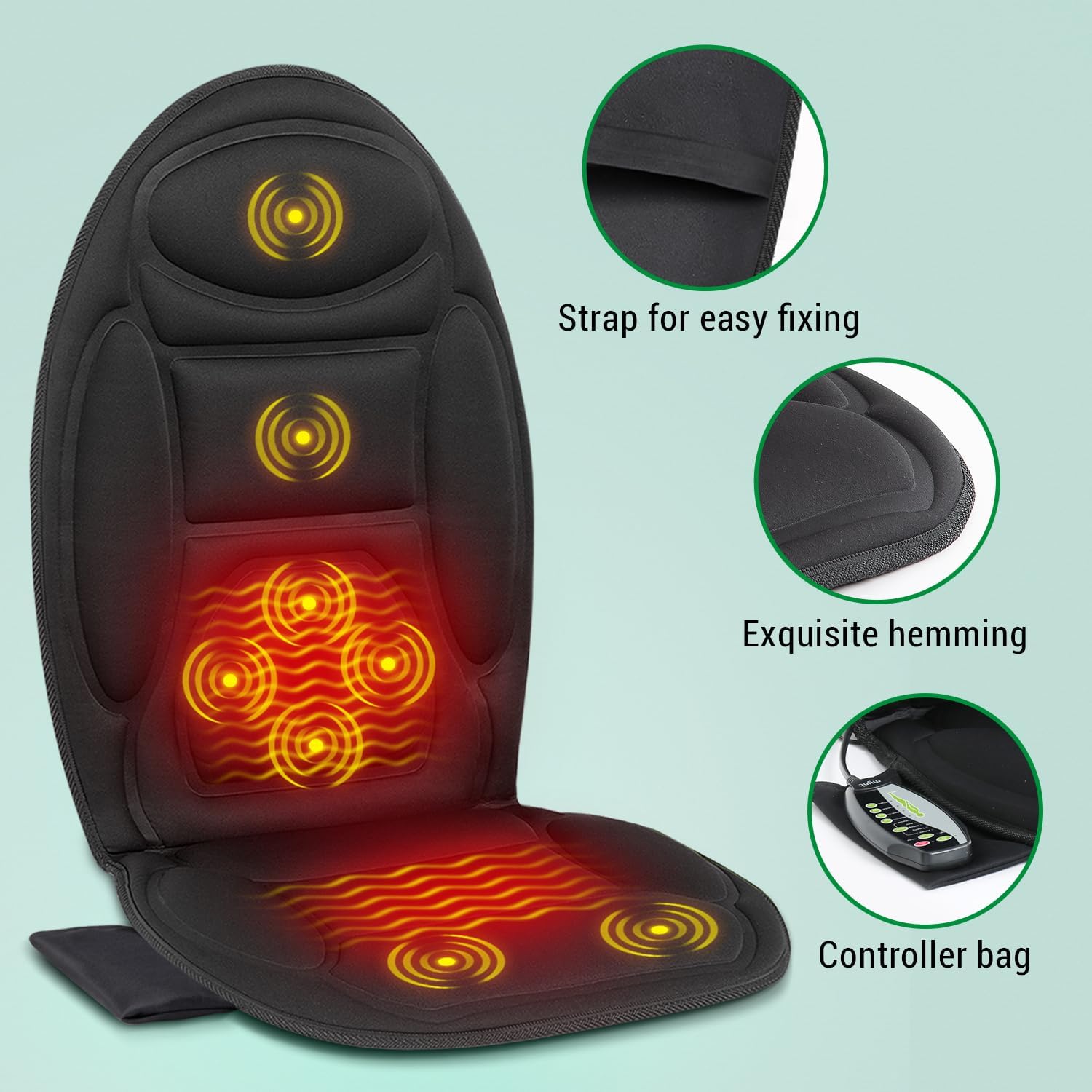 Raxiva-chair car seat massage cushion pad with heat