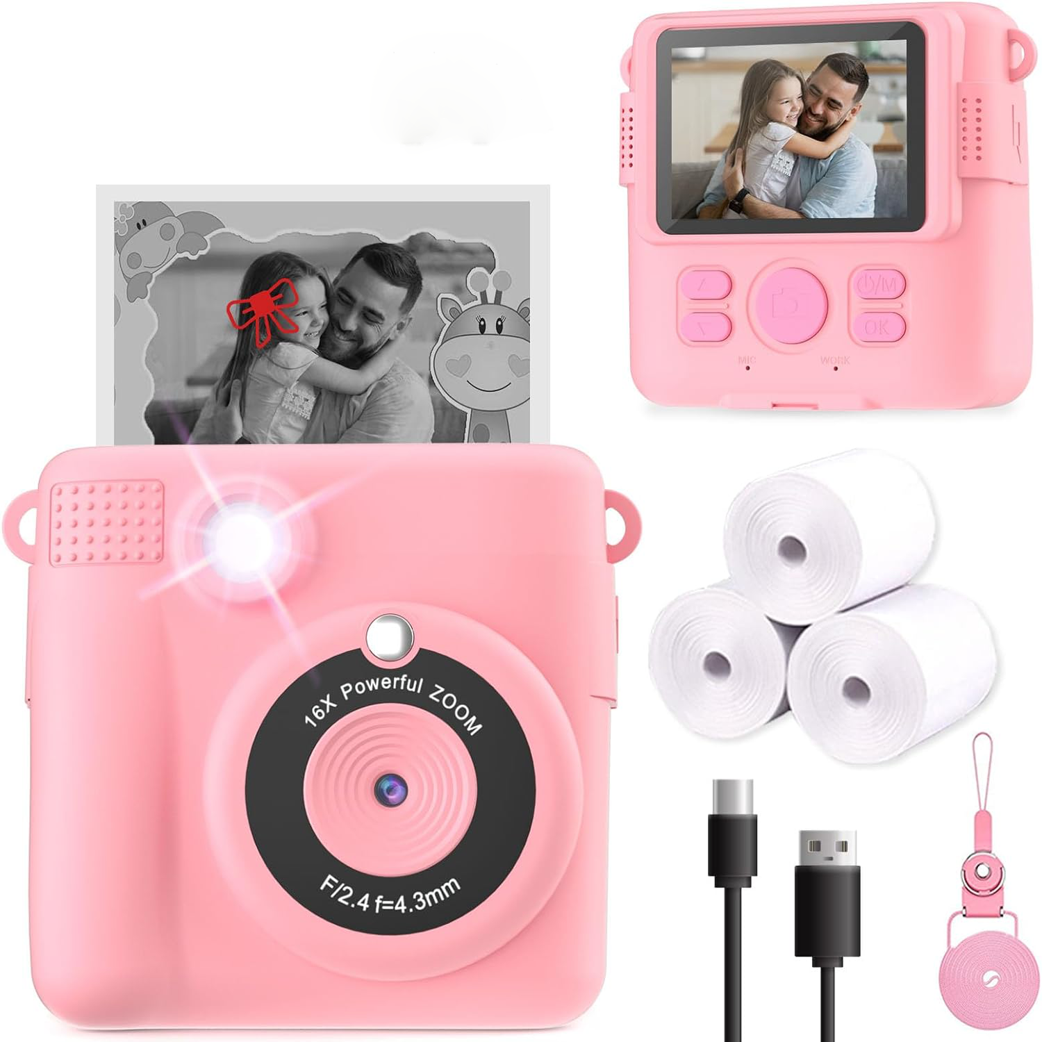 Raxiva-digital portable instant print camera for kids
