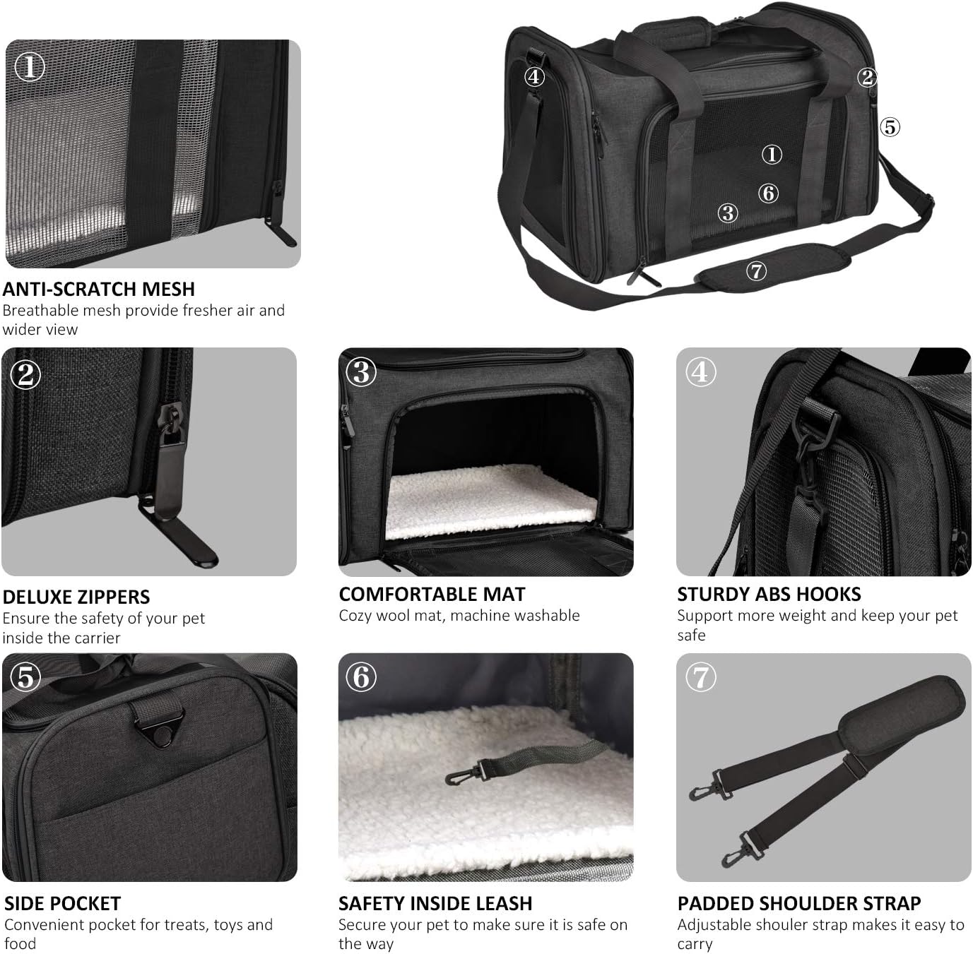 Raxiva-dog carrier bag for small medium cats dogs puppies up to 15 lbs