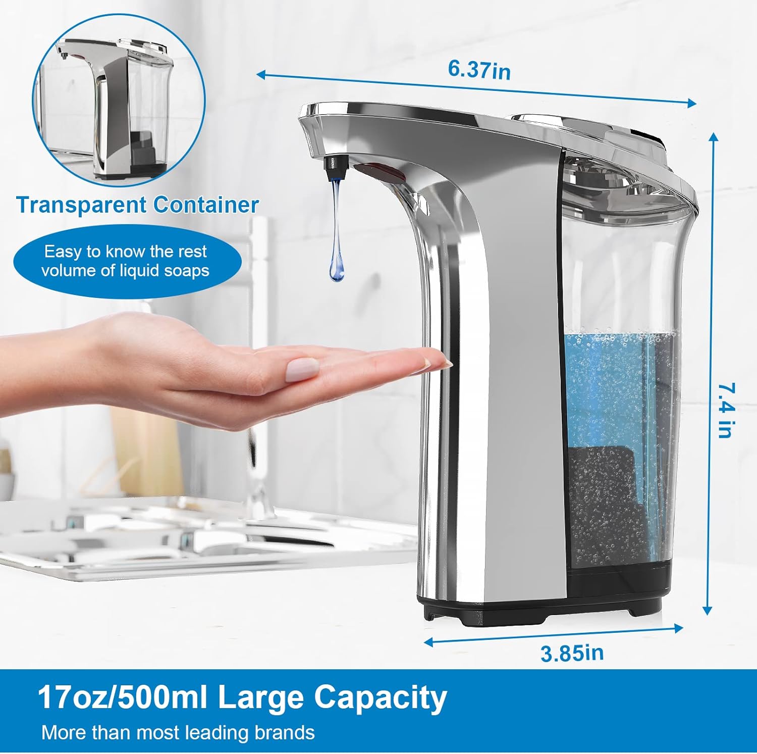 Raxiva-touchless automatic dish soap dispenser for kitchen and bathroom