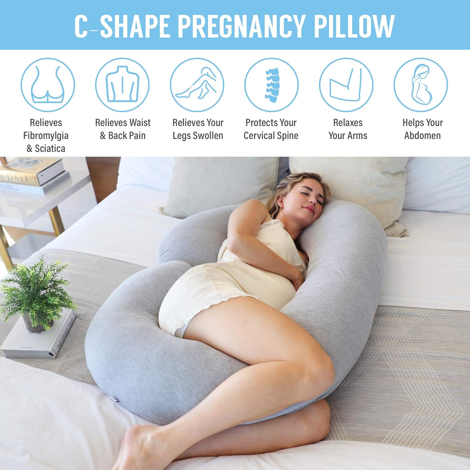 Raxiva-c shaped full body maternity pillow