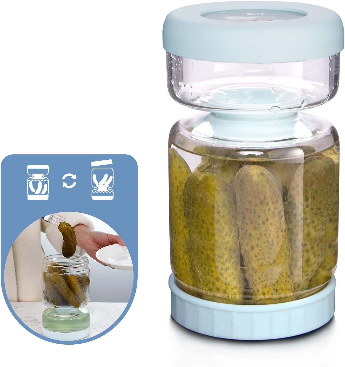 Raxiva-glass pickle separator container