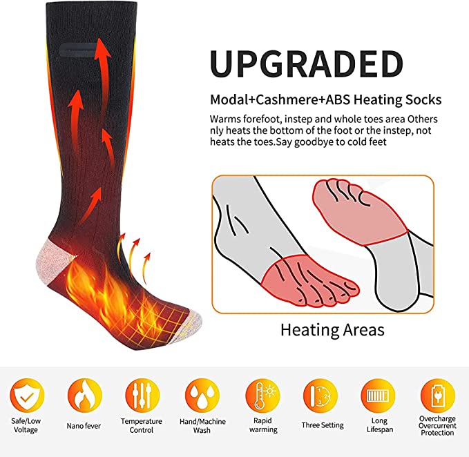 Raxiva-3 pairs unisex heated socks