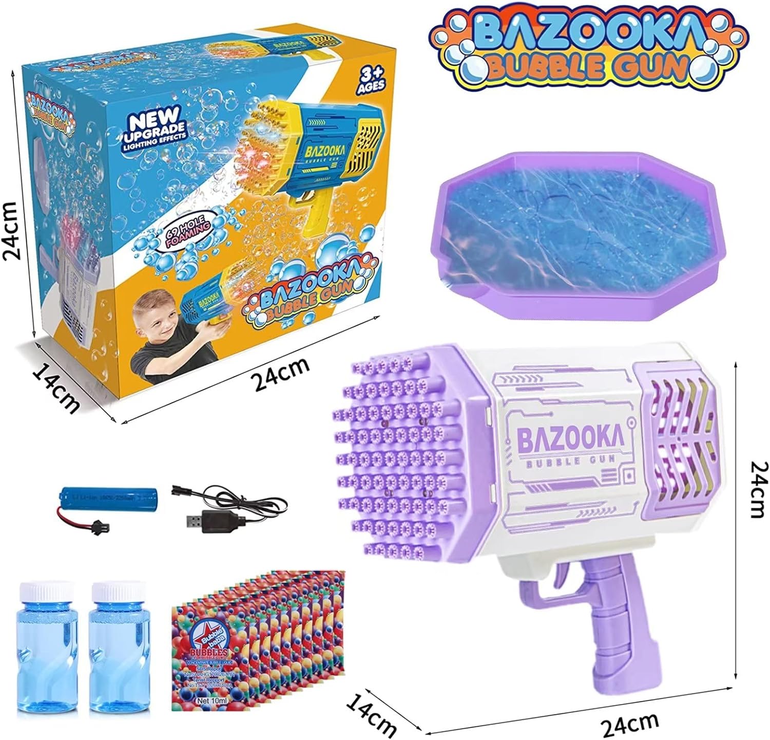 Raxiva-bubble gun blaster toy
