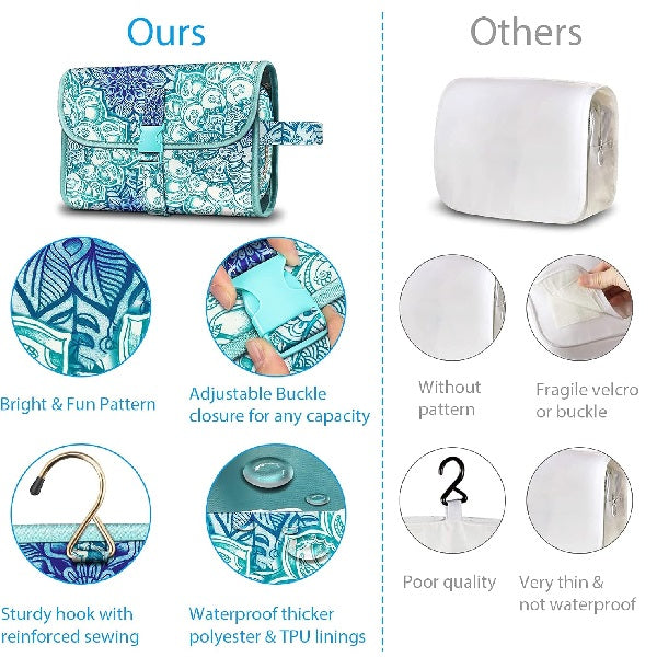 Raxiva-hanging makeup organizer bag