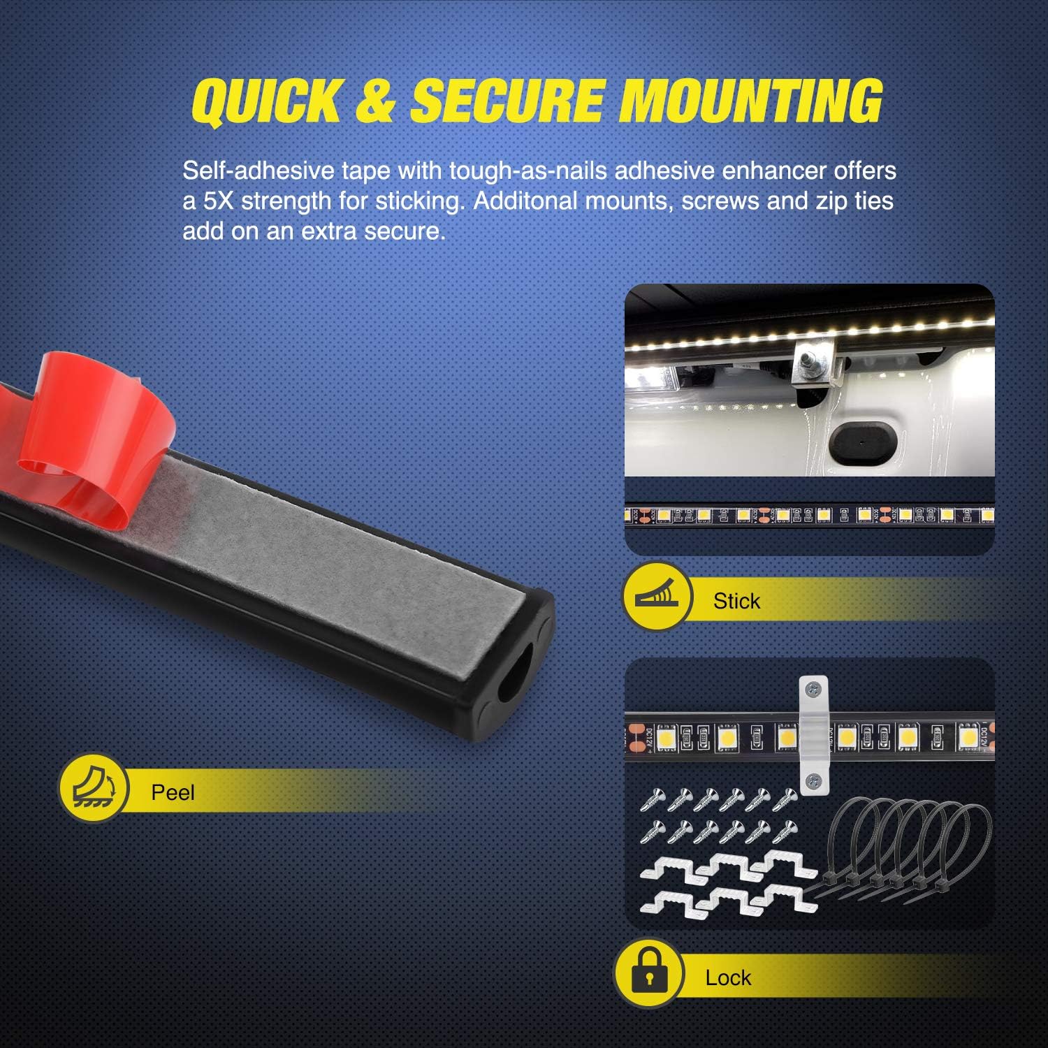 Raxiva-cargo pickup truck bed lights 60 inch light strip