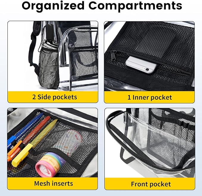 Raxiva-clear heavy duty backpack