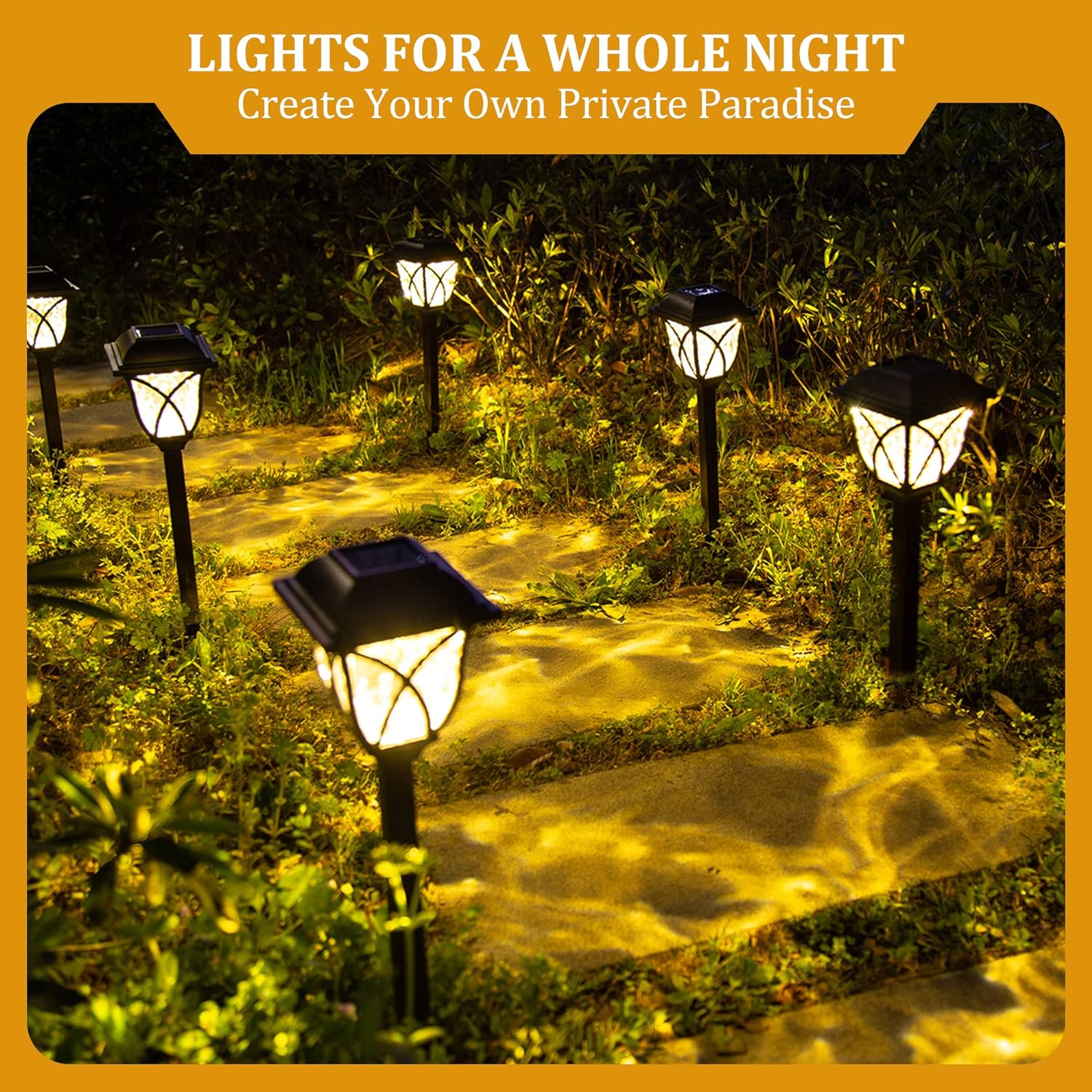 Raxiva-6 pack led solar pathway garden lights outdoor