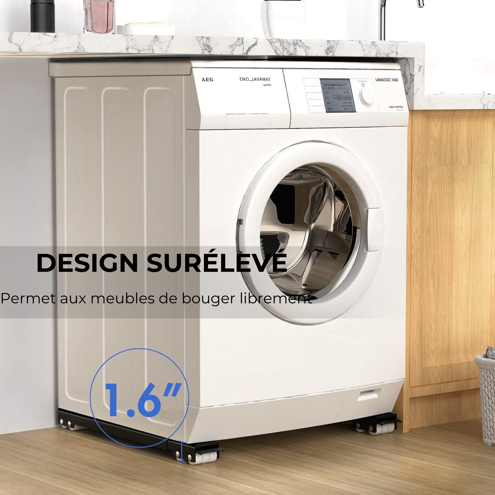 Raxiva-socle mobile universel avec frein pack de 2