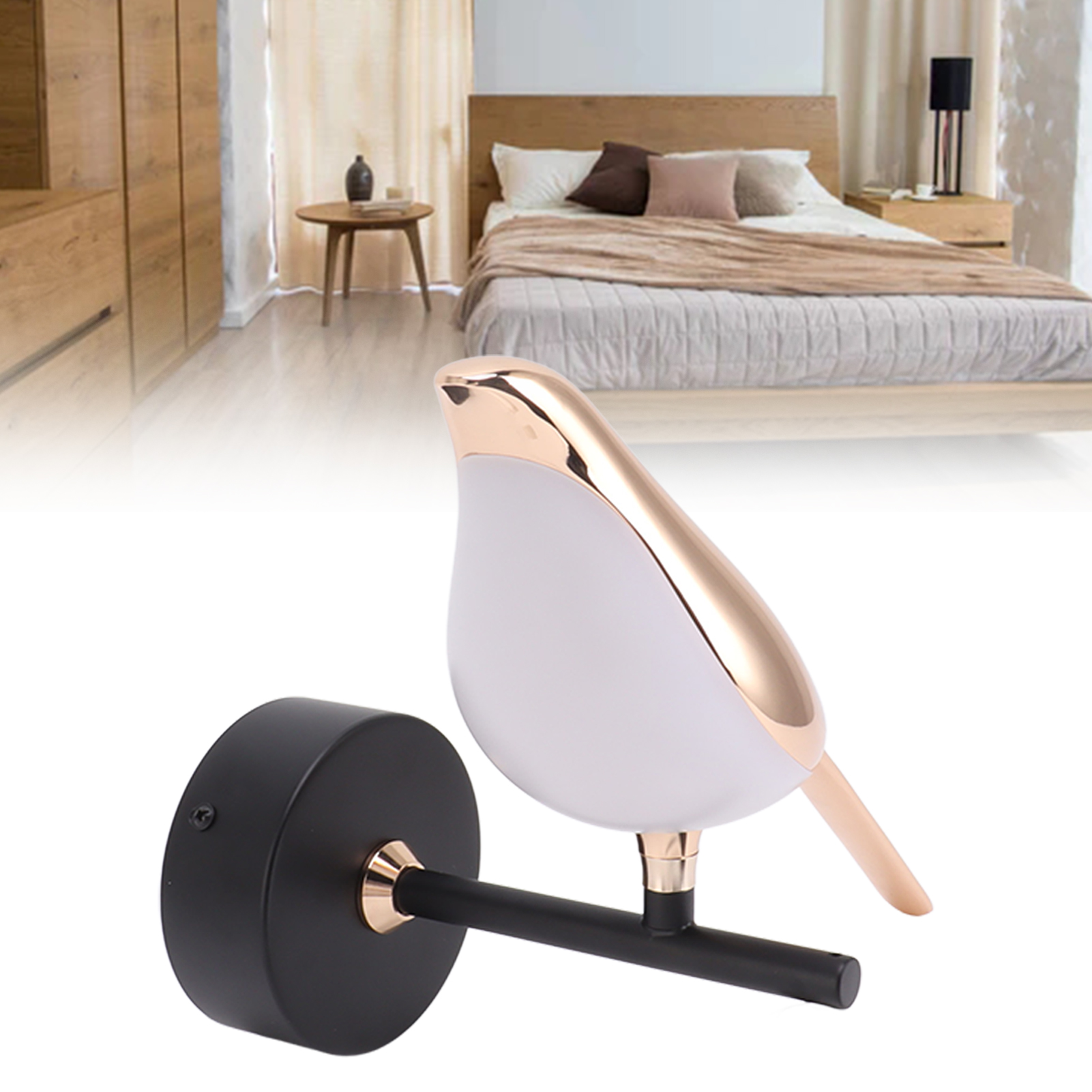 Raxiva-applique murale oiseau dore sculpture lumineuse interieur contemporain