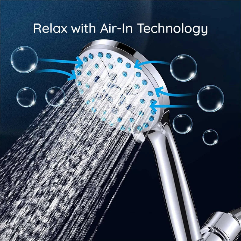 Raxiva shower head with two speed spray gun
