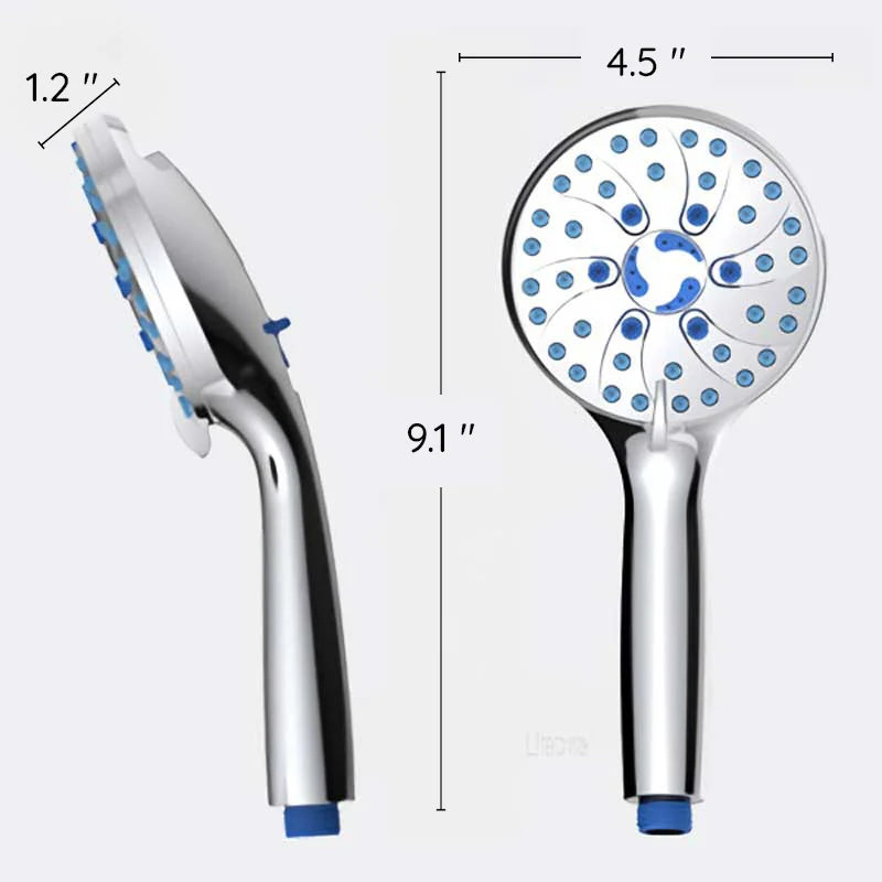 Raxiva shower head with two speed spray gun