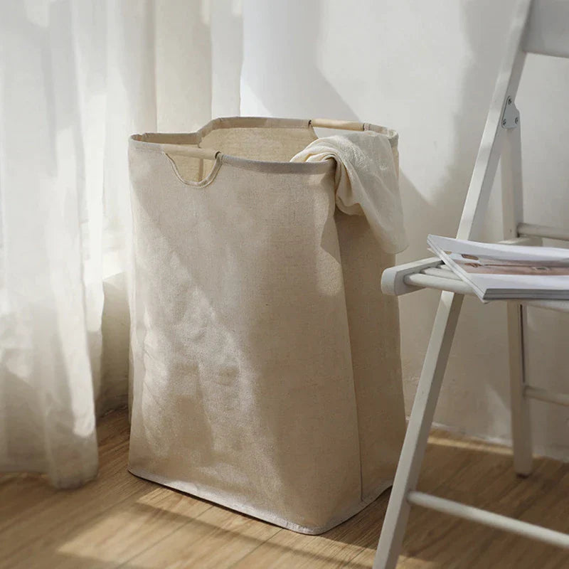 Raxiva-japanese cotton linen laundry basket
