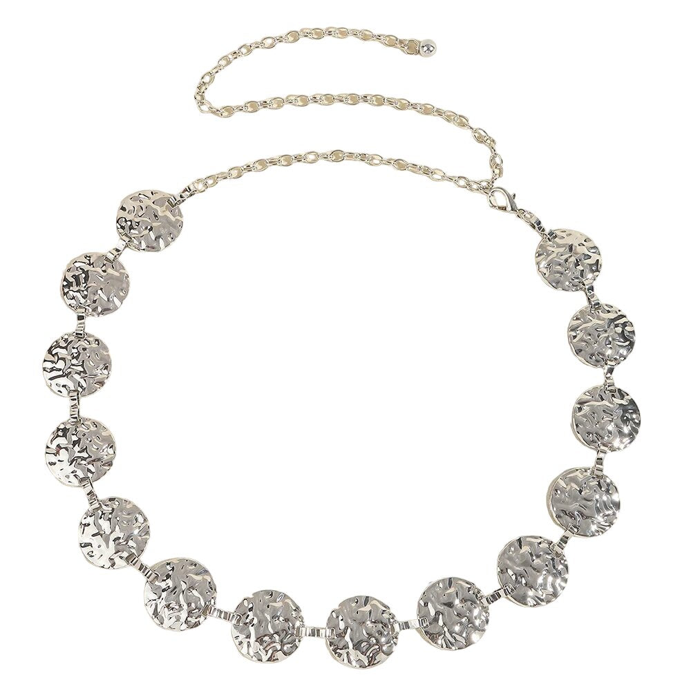 Raxiva-elegant metal chain belt add glamour to your dress