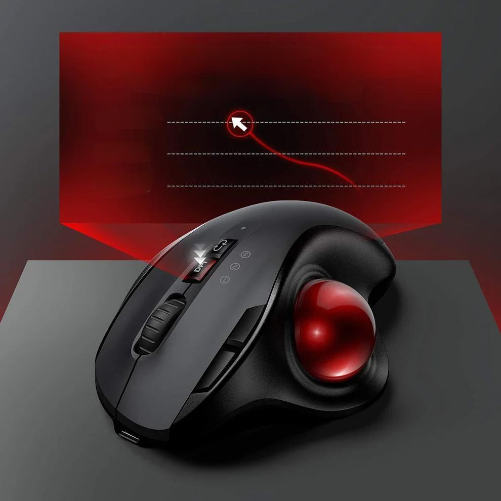 Raxiva - Ergonomic 2.4G Wireless Trackball Mouse – Precision Vertical Laser Mouse with 2400 DPI & Protective Hard Case for Laptop/Desktop