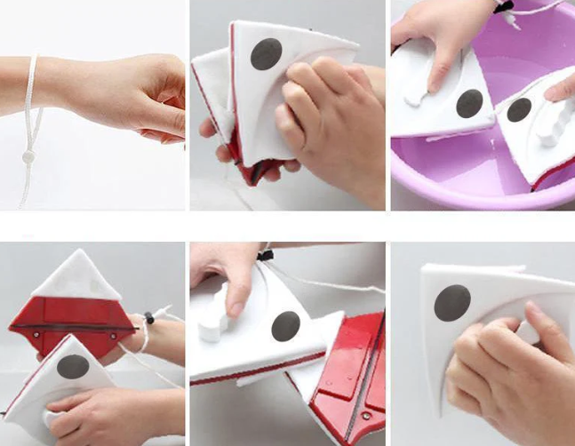 Raxiva-essuie glace vitre magnetique double face duowipe