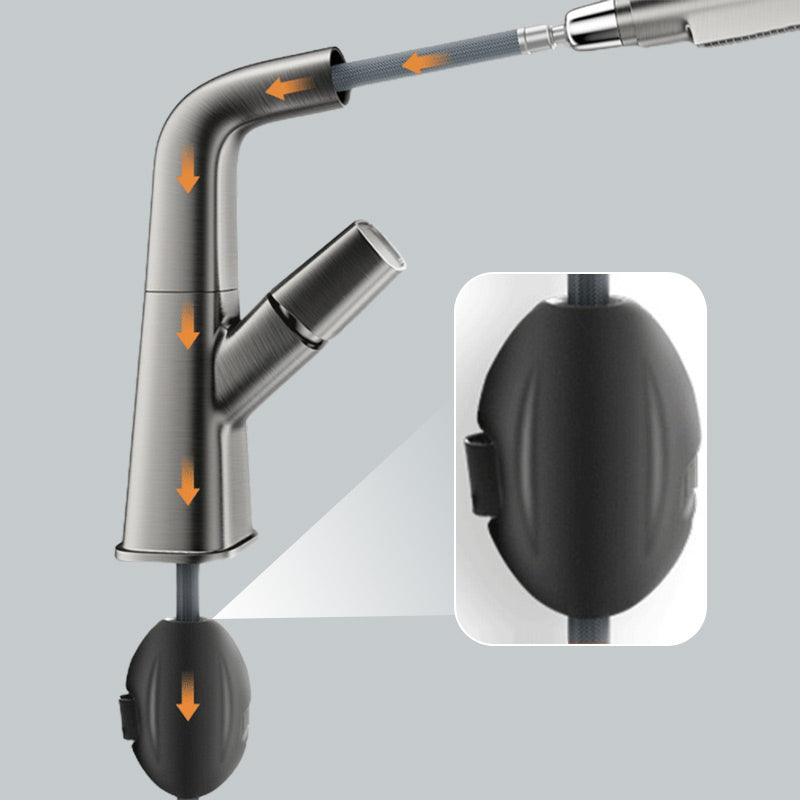 Raxiva-single hole basin faucet with pull out spray head