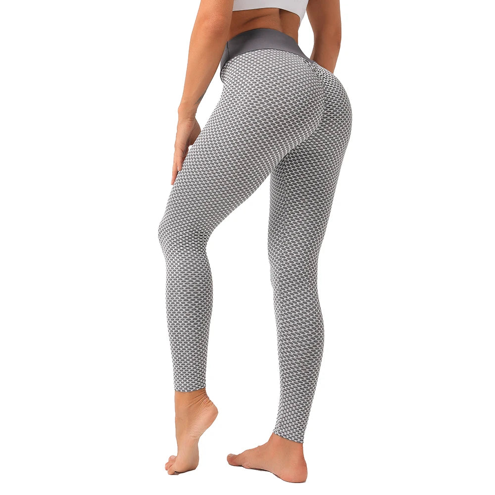 Raxiva-high waisted honeycomb leggings enhance your workout style