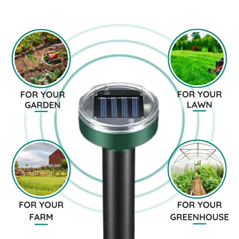 Raxiva infrared solar powered burrowing pest repellent