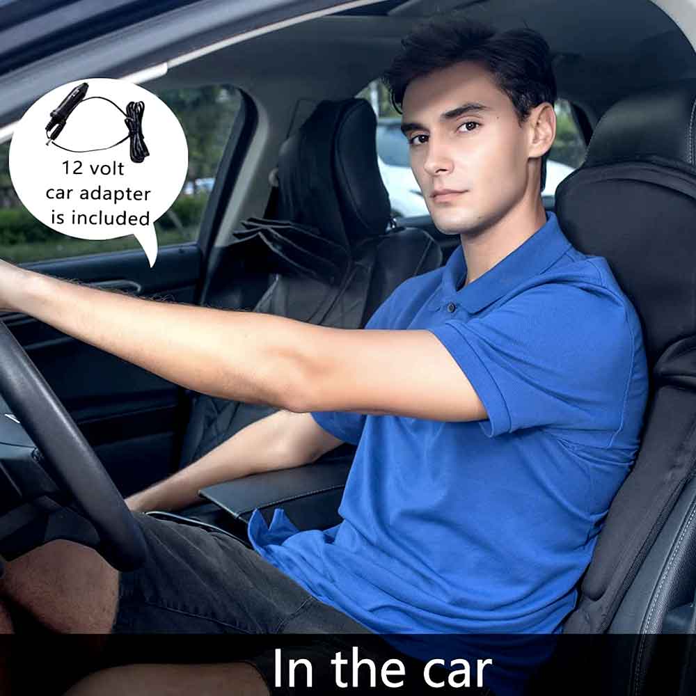 Raxiva-8 mode massage chair pad with heated back neck cushion for car home