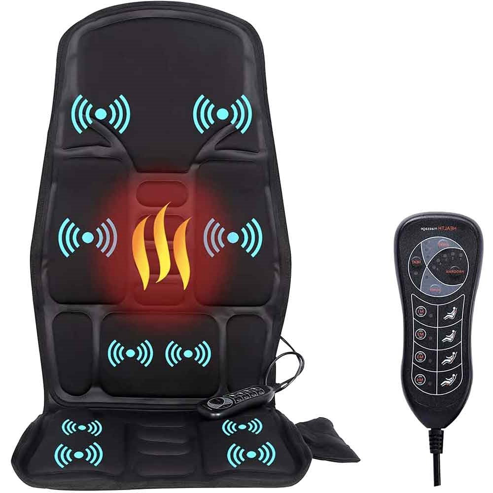 Raxiva-8 mode massage chair pad with heated back neck cushion for car home