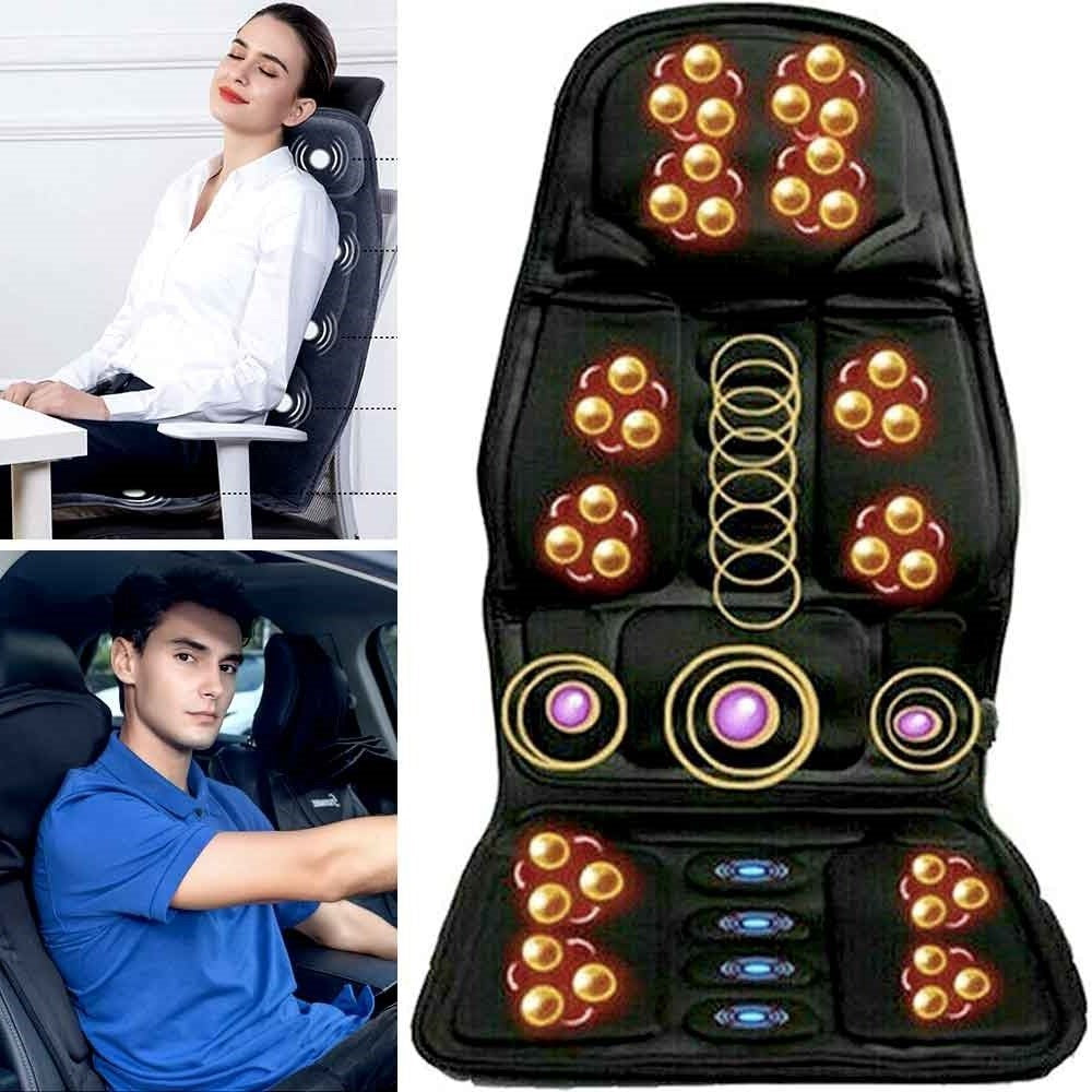 Raxiva-8 mode massage chair pad with heated back neck cushion for car home