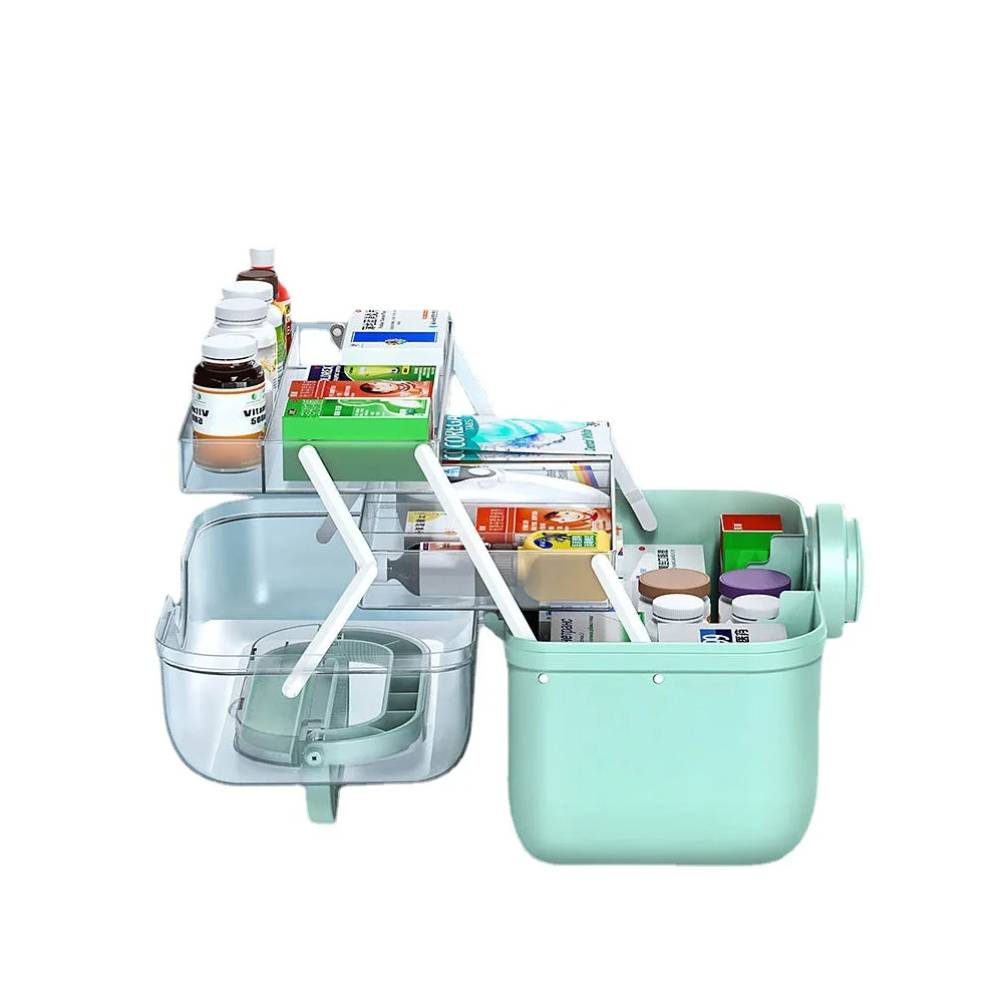 Raxiva-3 layer medicine storage box durable portable lockable first aid organizer