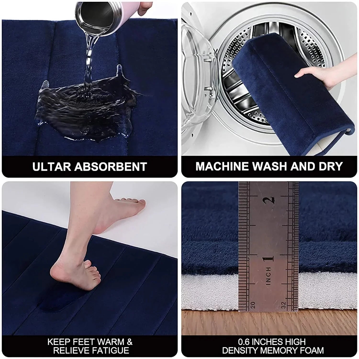 Memory Foam Bath Mat Rug-Raxiva-MFB888Memory Foam Bath Mat Rug7491655991357, Memory Foam Bath Mat Rug, , Raxiva, Memory Foam Bath Mat Rug,