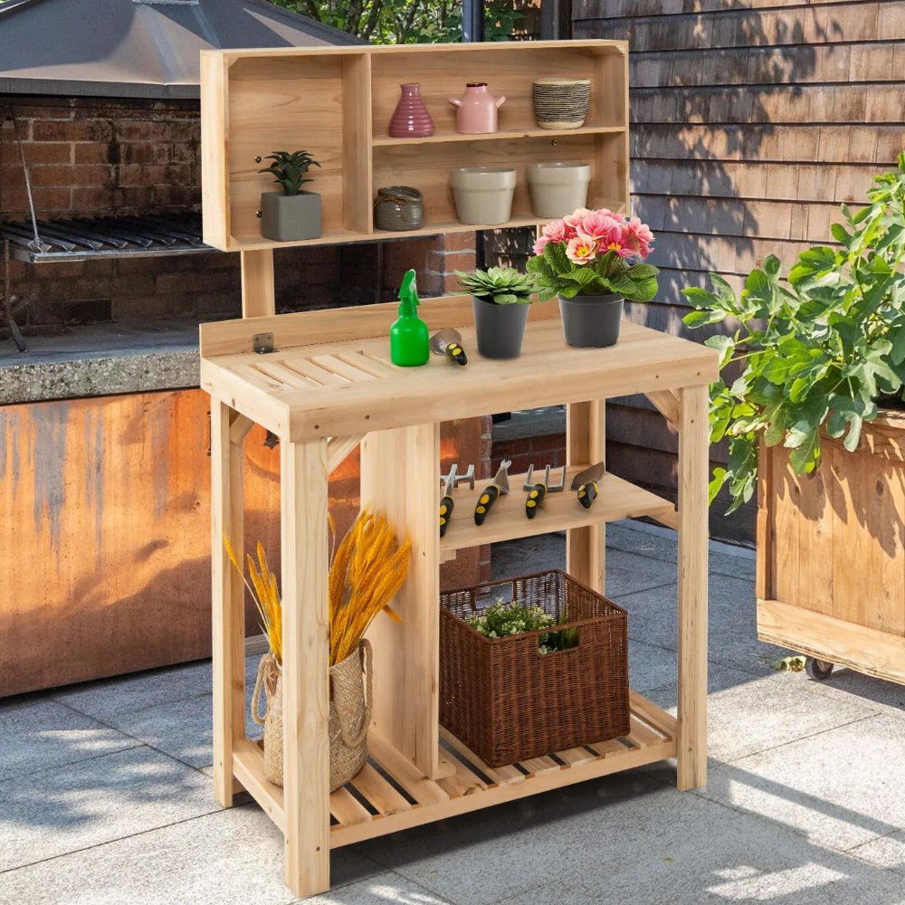 Outdoor Gardening Potting Workbench Table with Storage-Raxiva-SKU38841708186796093Outdoor Gardening Potting Workbench Table with Storage7491665363005, Outdoor Gardening Potting Workbench Table with Storage, , Raxiva, Outdoor Gardening Potting Workbench Table with Storage,