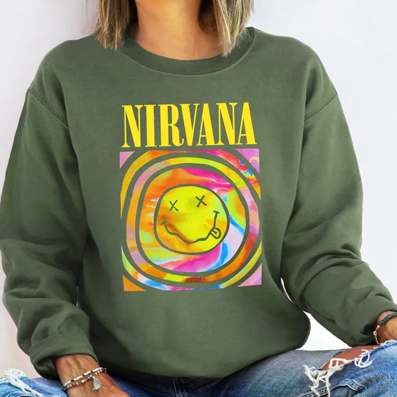 Raxiva oversized smiley sweatshirt