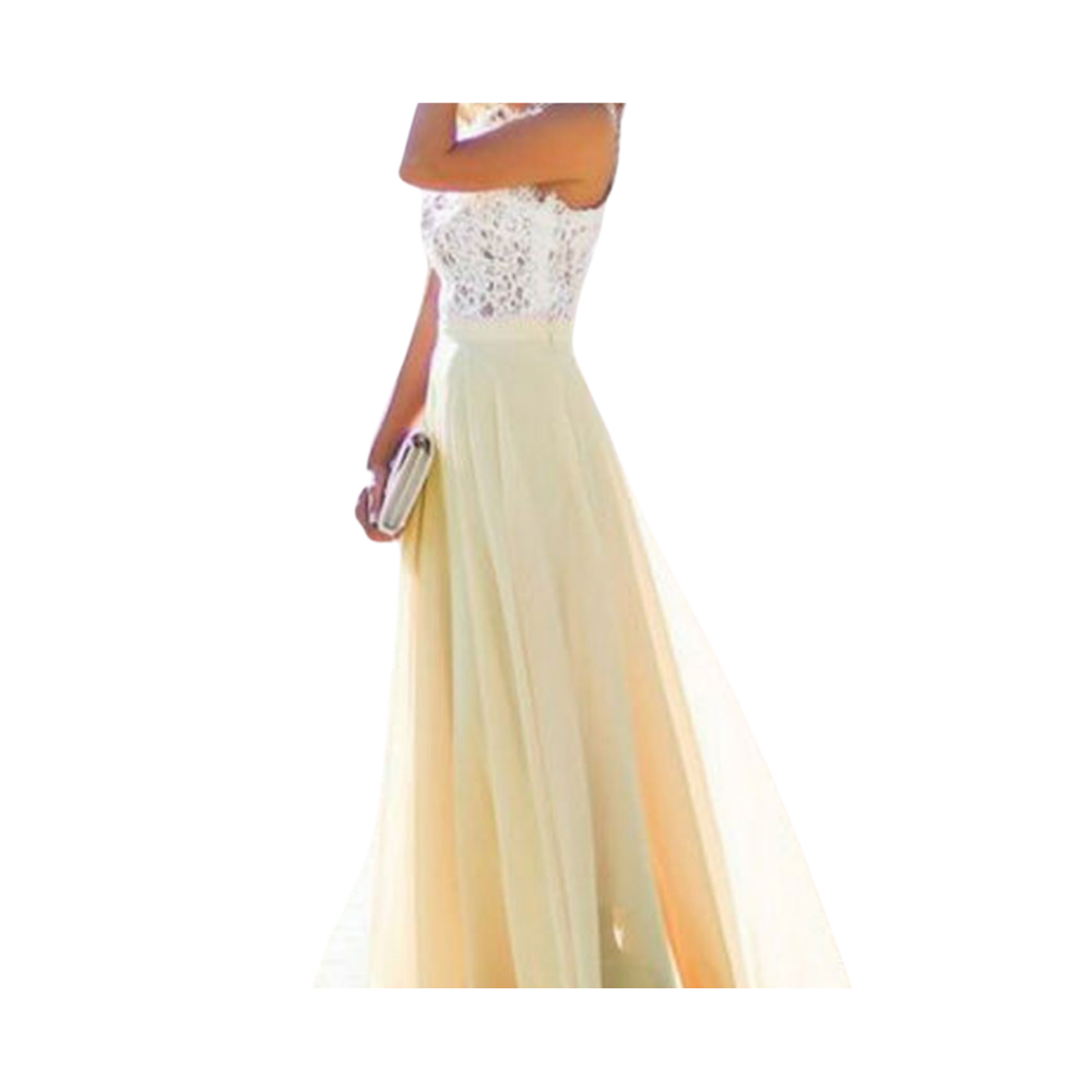 Prairie Chic Lace Chiffon Dress-Raxiva-Yellow-S-SKU38841708372885565FASHION7491711696957, Prairie Chic Lace Chiffon Dress, , Raxiva, FASHION,