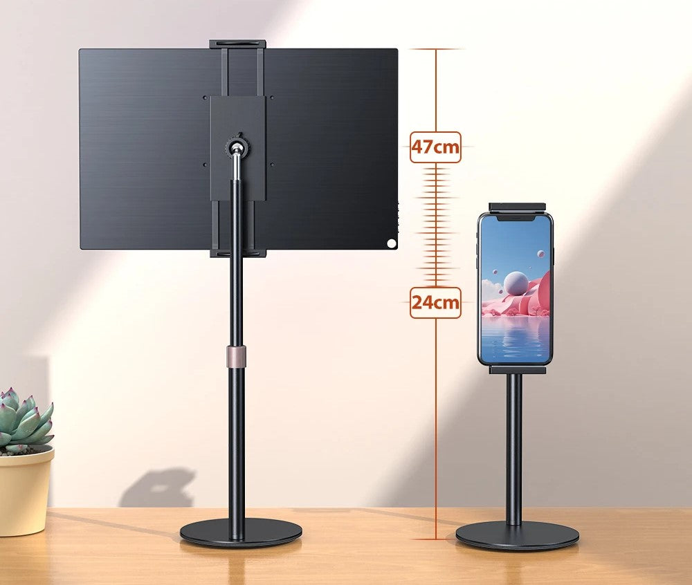 Raxiva - Adjustable Portable Monitor Stand – Sleek Desktop Bracket for iPad, Phone, and Tablets (13-24.5cm) Perfect Viewing Support