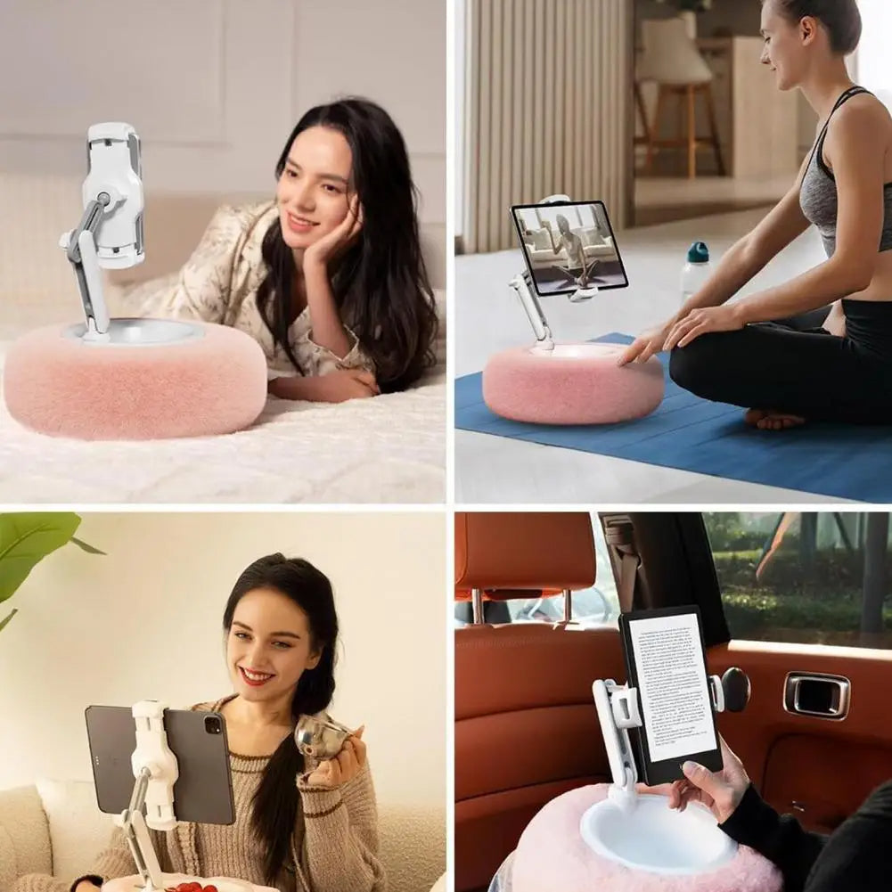 Raxiva - Fuzzy Tablet & Phone Pillow Stand – Multi-Angle Phone Holder for Bed, Car, and Couch