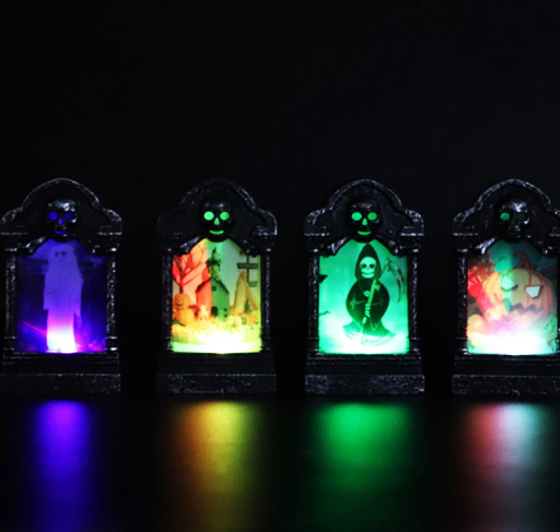 Raxiva - Halloween Tombstone Light LED Decorative Prop - Tombstone Ornament LED Light Up Halloween Decoration