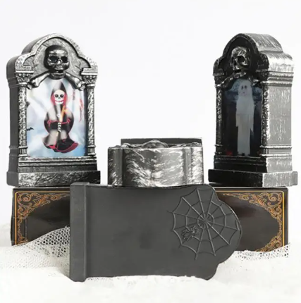 Raxiva - Halloween Tombstone Light LED Decorative Prop - Tombstone Ornament LED Light Up Halloween Decoration
