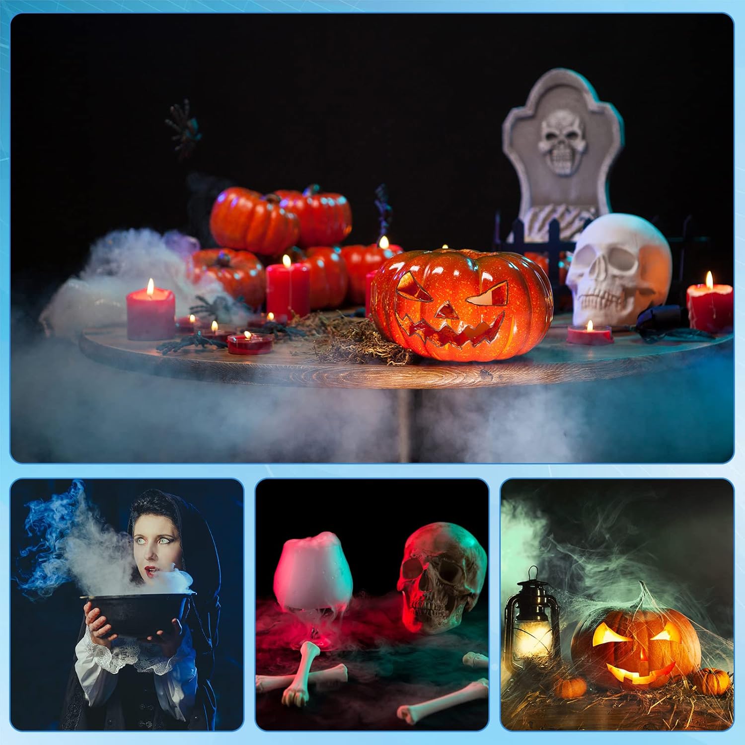Raxiva - LED Light Decorative Fog Machine - Water Fountain Fog Machine for Halloween & Holiday