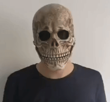 Raxiva - Movable Mouth Skull Mask - Halloween Full Head Skull Mask