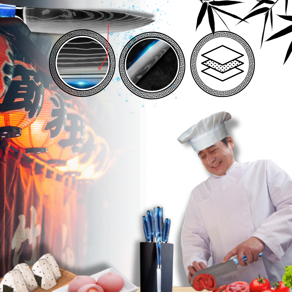 Raxiva - Ocean Blue Japanese Knives