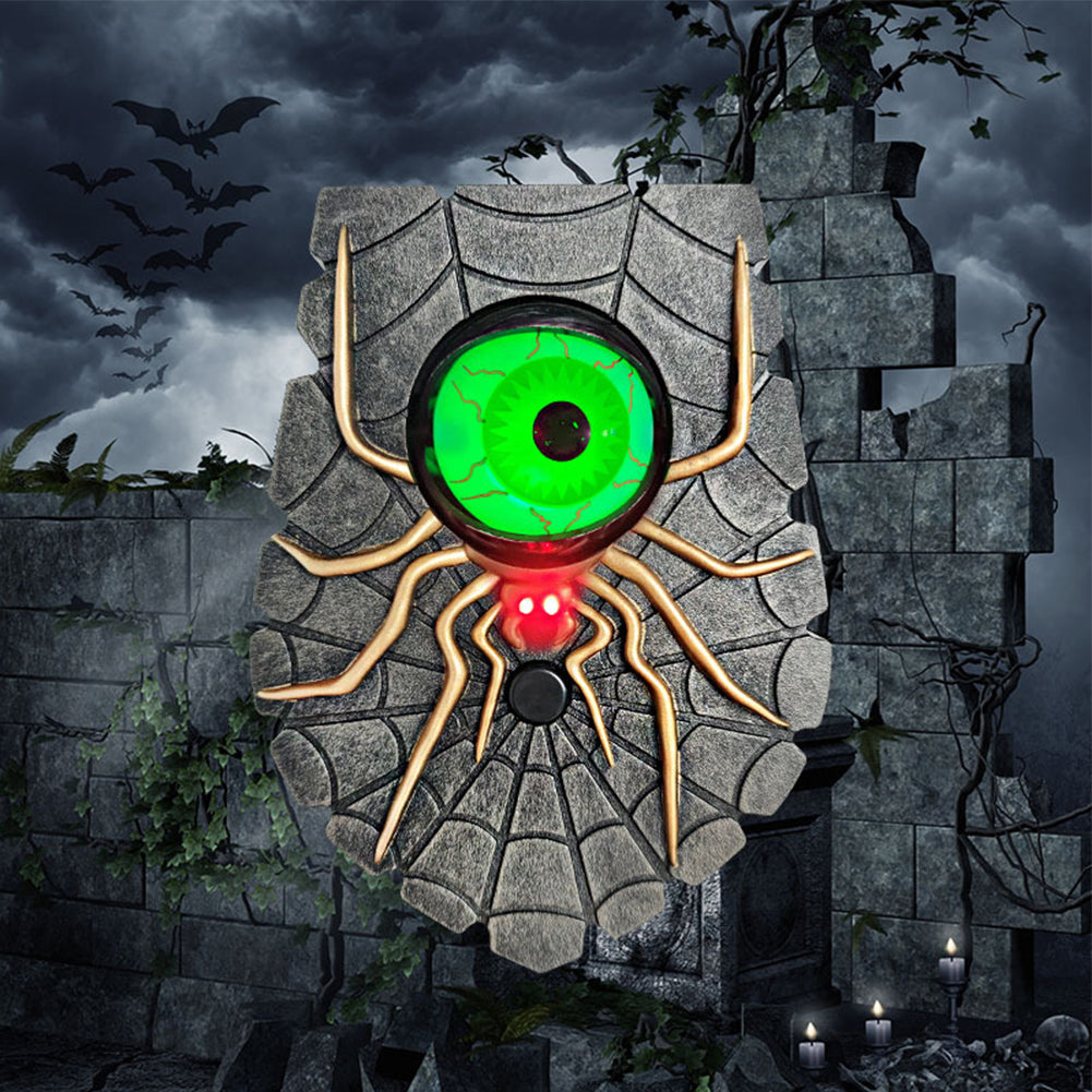 Raxiva - One-Eyed Doorbell - Halloween Doorbell Decoration, Luminous Eyeball Spider Bell Decor, Gift for Halloween