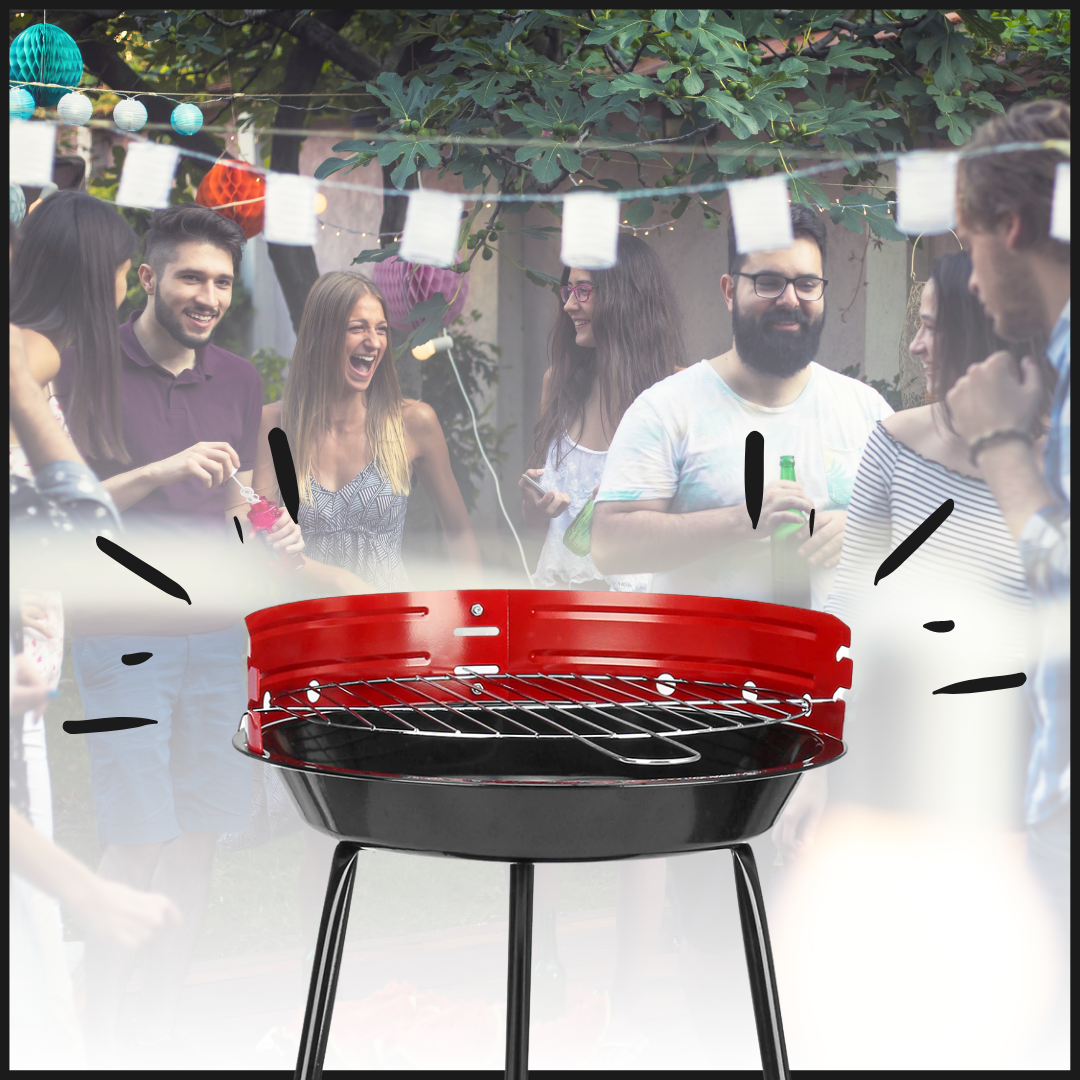 Raxiva - Portable round BBQ charcoal grill
