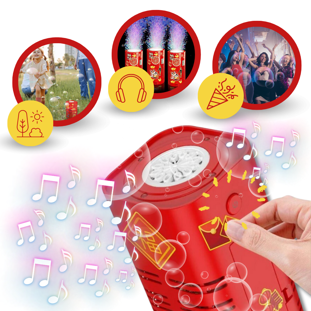 Raxiva - Rechargeable Firework Bubble Machine