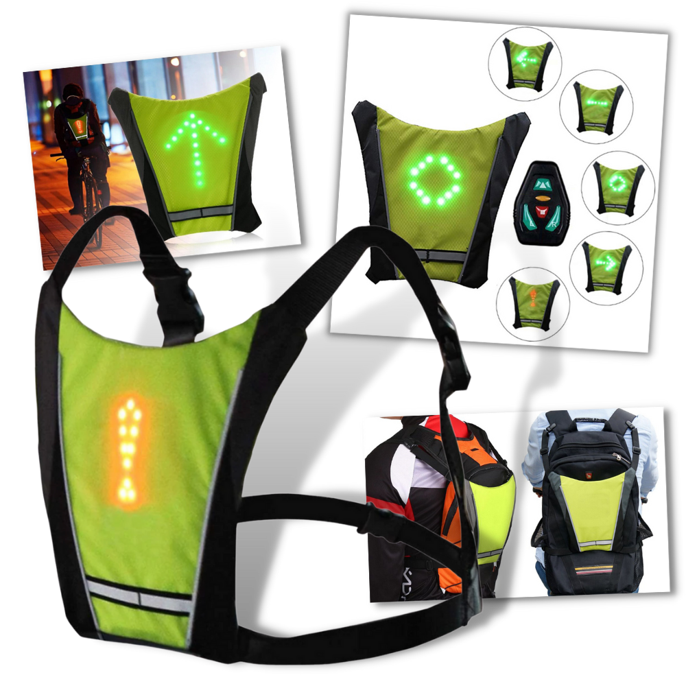 Raxiva - Reflective Cycling Vest With LED