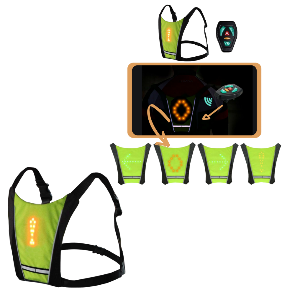 Raxiva - Reflective Cycling Vest With LED